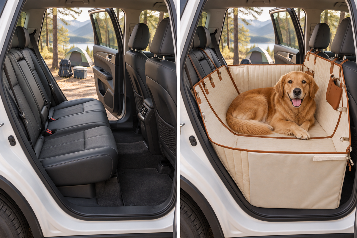 6-Layer Dog Backseat Extender | Premium Hard-Side Pet Cover for Ultimate Comfort