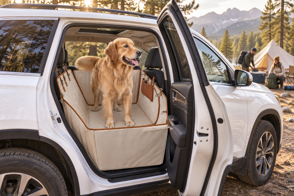 6-Layer Dog Backseat Extender | Premium Hard-Side Pet Cover for Ultimate Comfort