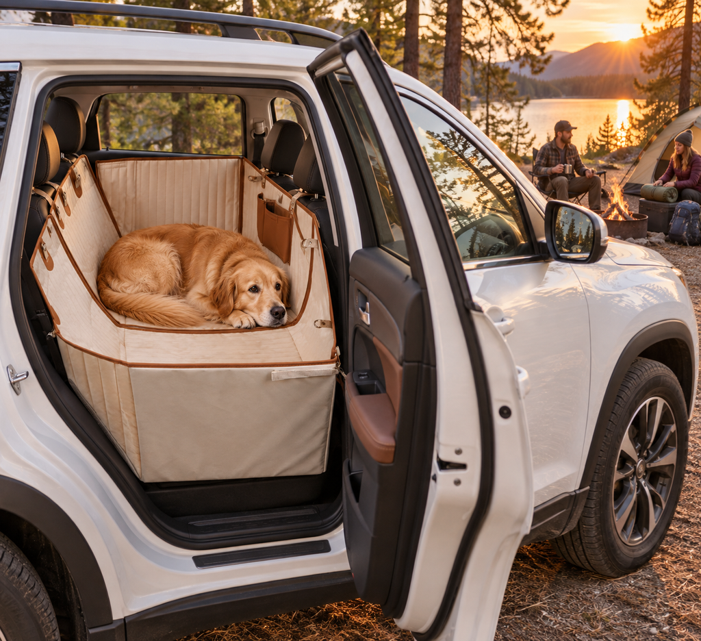 6-Layer Dog Backseat Extender | Premium Hard-Side Pet Cover for Ultimate Comfort