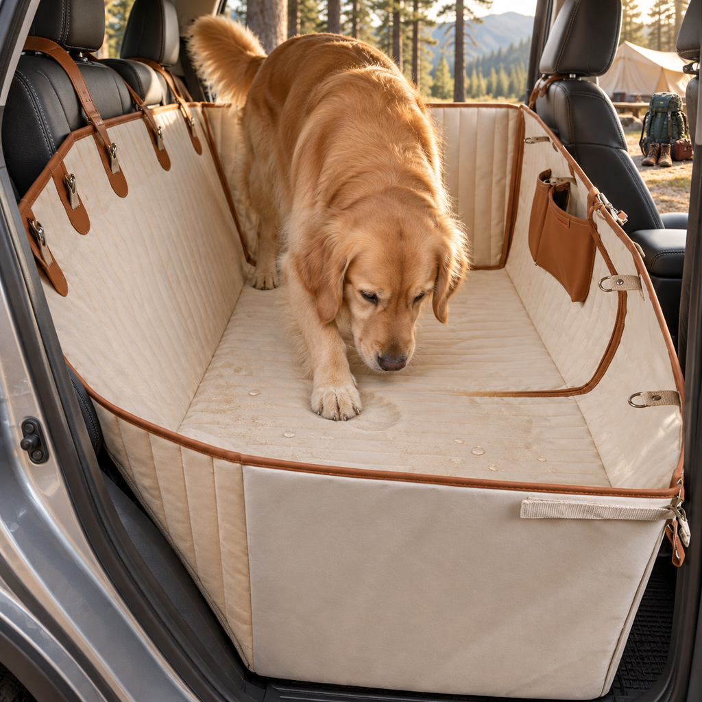 6-Layer Dog Backseat Extender | Premium Hard-Side Pet Cover for Ultimate Comfort