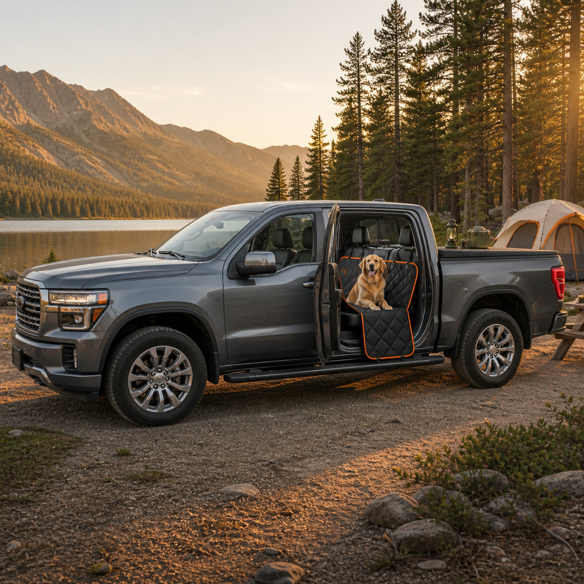 AllProtect XL Dog Seat Liner for Trucks - Waterproof Hammock-Style