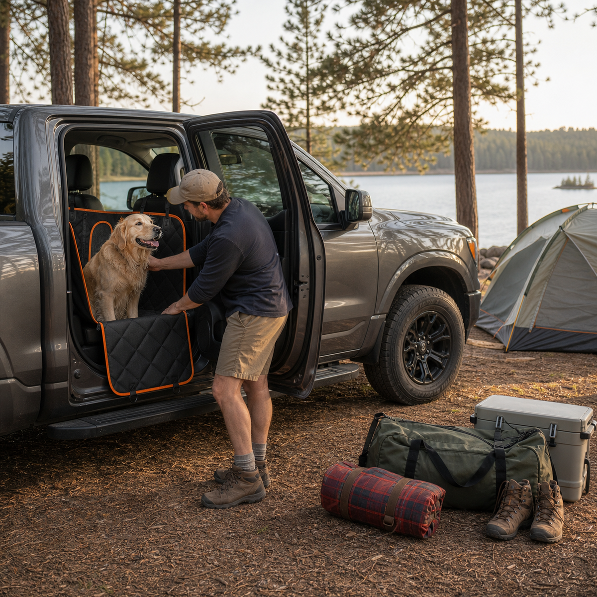AllProtect XL Dog Seat Liner for Trucks - Waterproof Hammock-Style