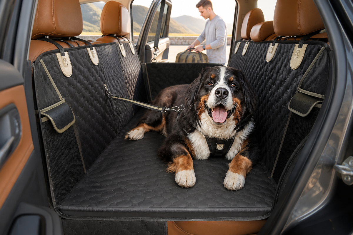 Dog Car Seat Extender & Protective Cover 6-Layer Waterproof 63x52 Inch