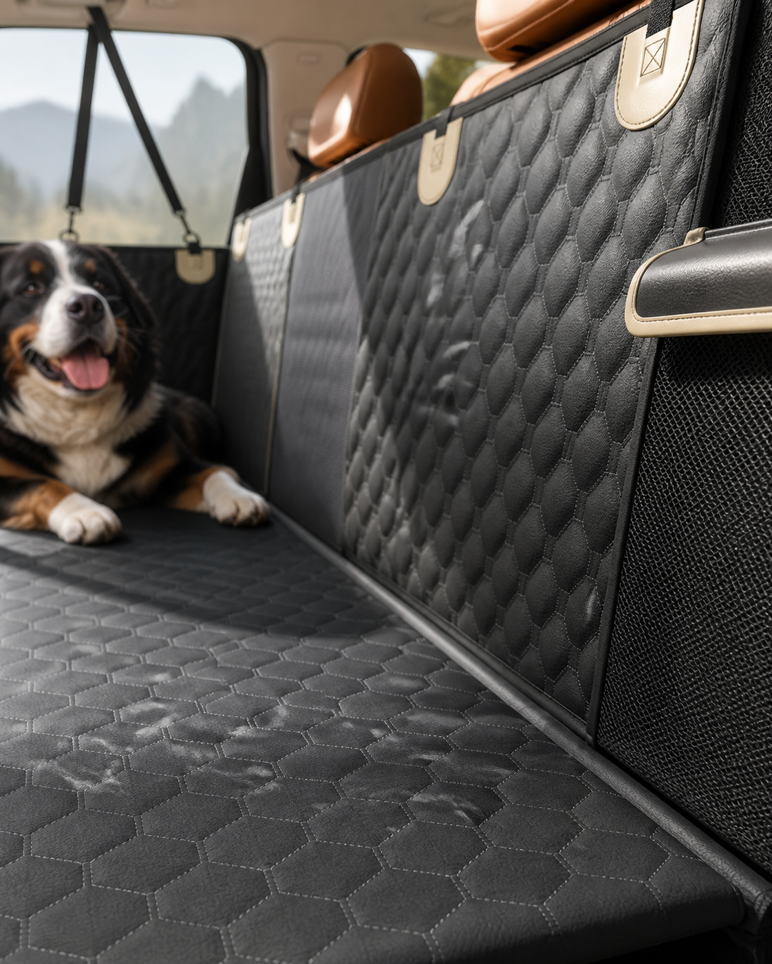 Dog Car Seat Extender & Protective Cover 6-Layer Waterproof 63x52 Inch