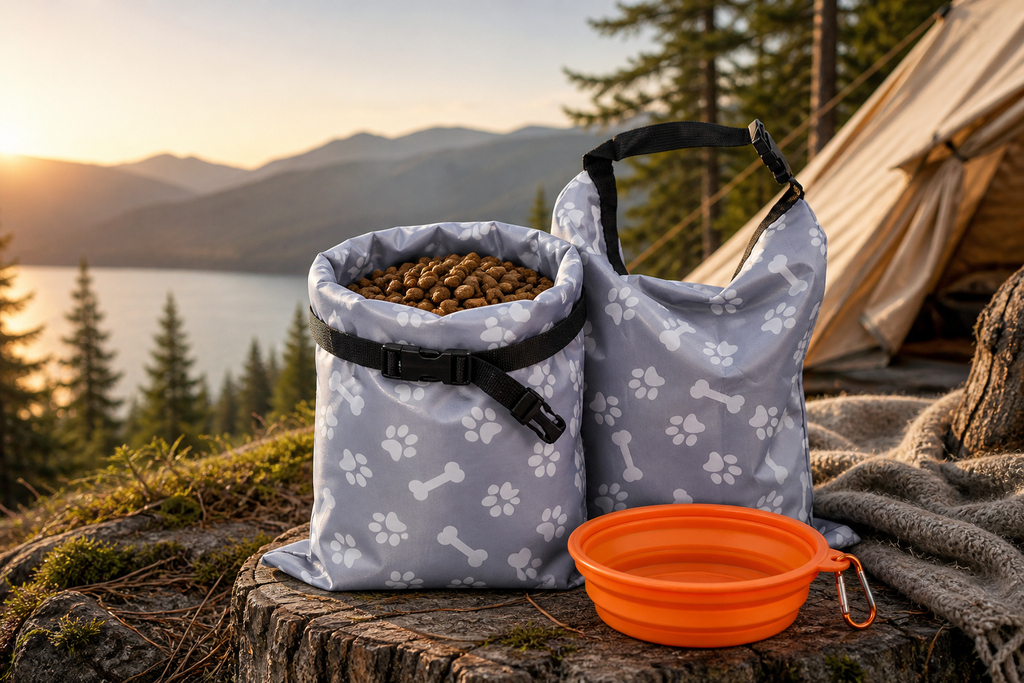 Dog Travel Food Bag & Collapsible Bowl Set – Airtight Reusable 10 lbs