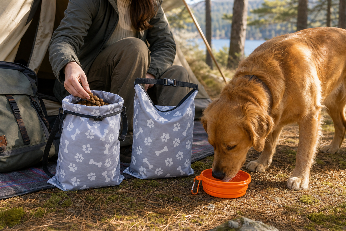 Dog Travel Food Bag & Collapsible Bowl Set – Airtight Reusable 10 lbs