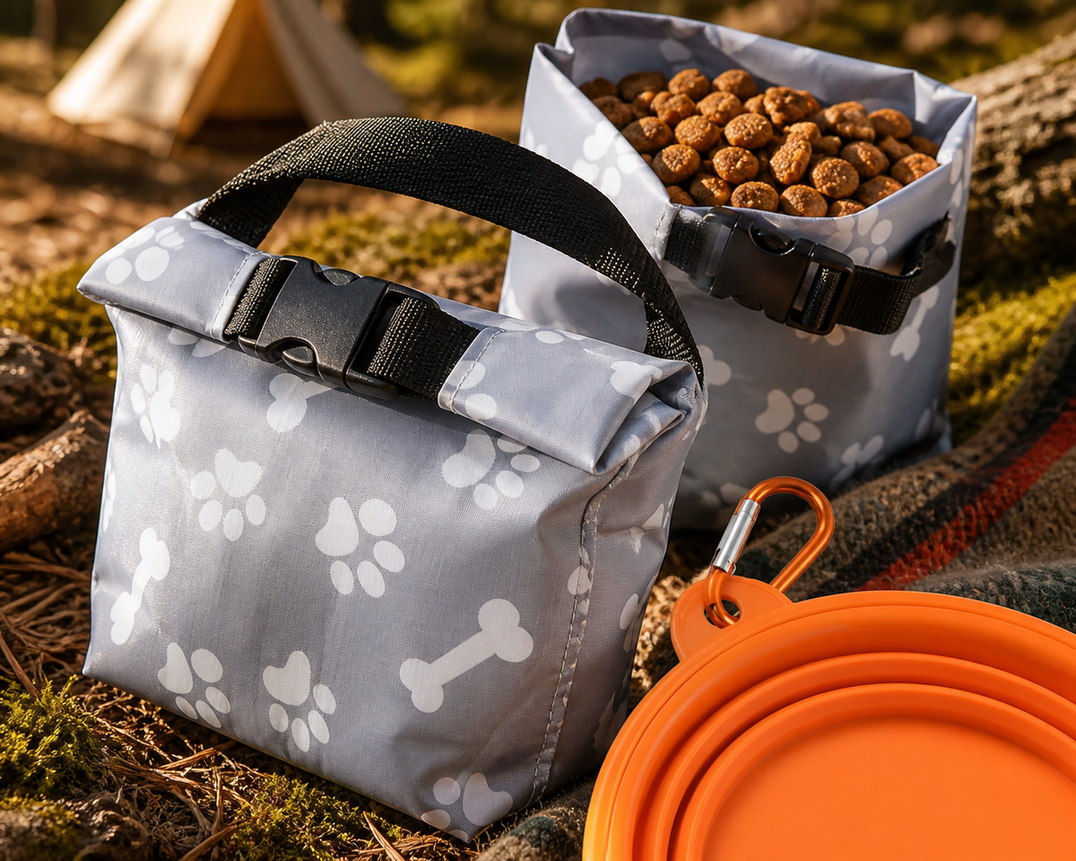 Dog Travel Food Bag & Collapsible Bowl Set – Airtight Reusable 10 lbs
