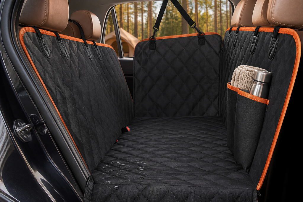 Waterproof Dog Car Seat Hammock with Storage