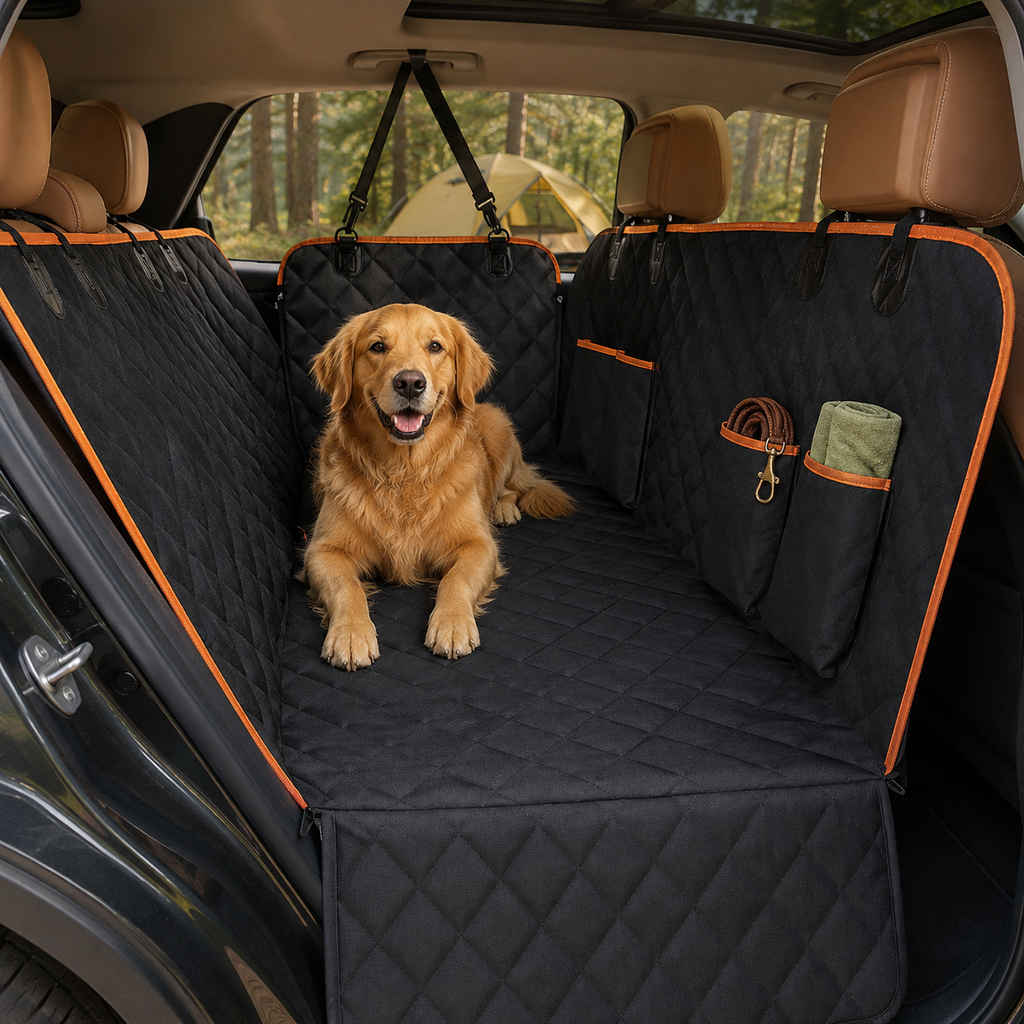 Waterproof Dog Car Seat Hammock with Storage