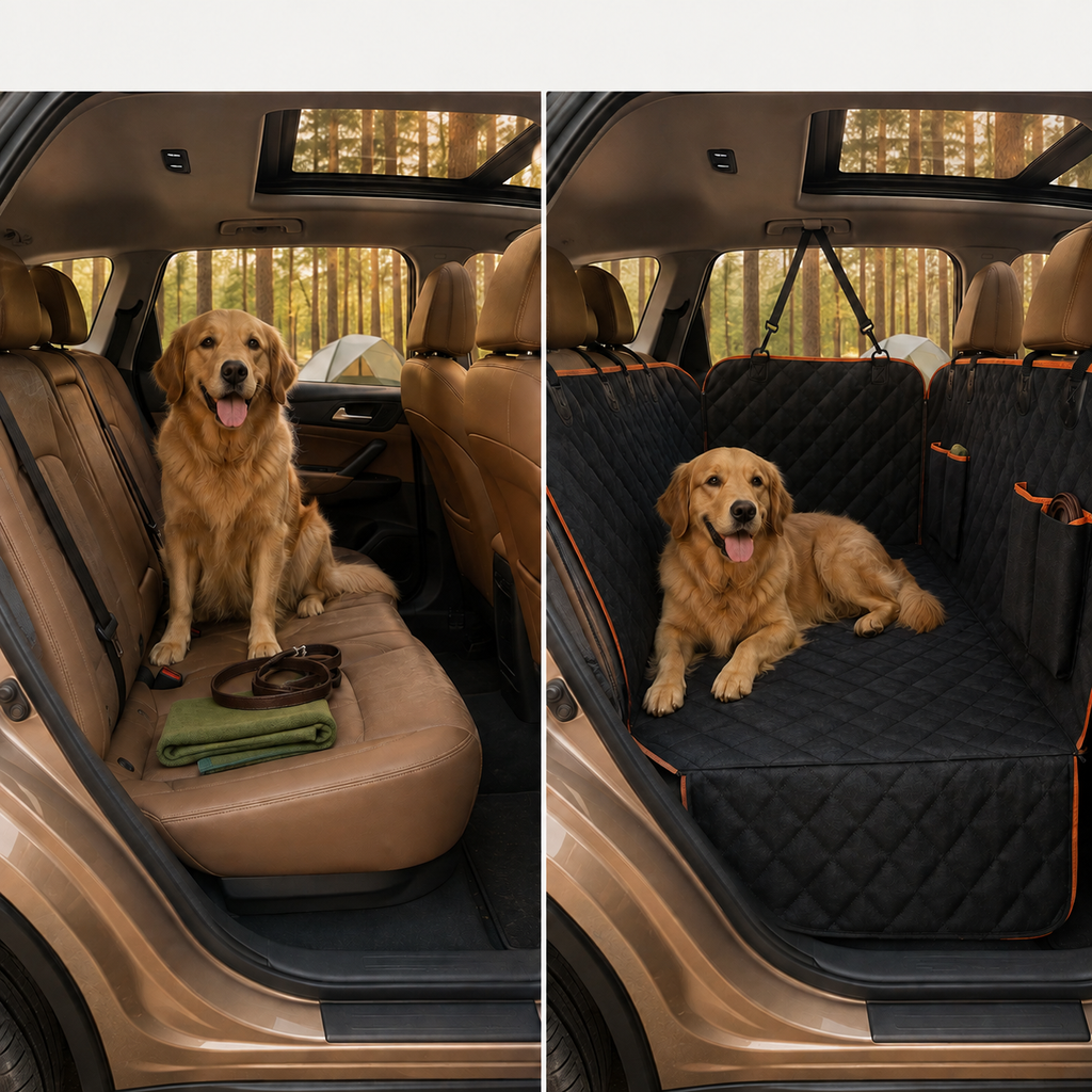 Waterproof Dog Car Seat Hammock with Storage