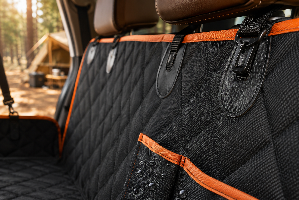 Waterproof Dog Car Seat Hammock with Storage