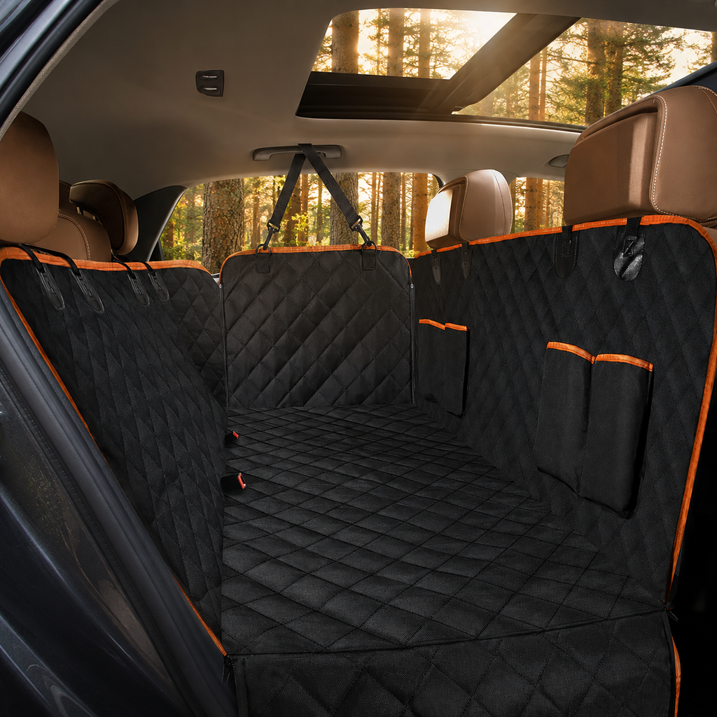Waterproof Dog Car Seat Hammock with Storage