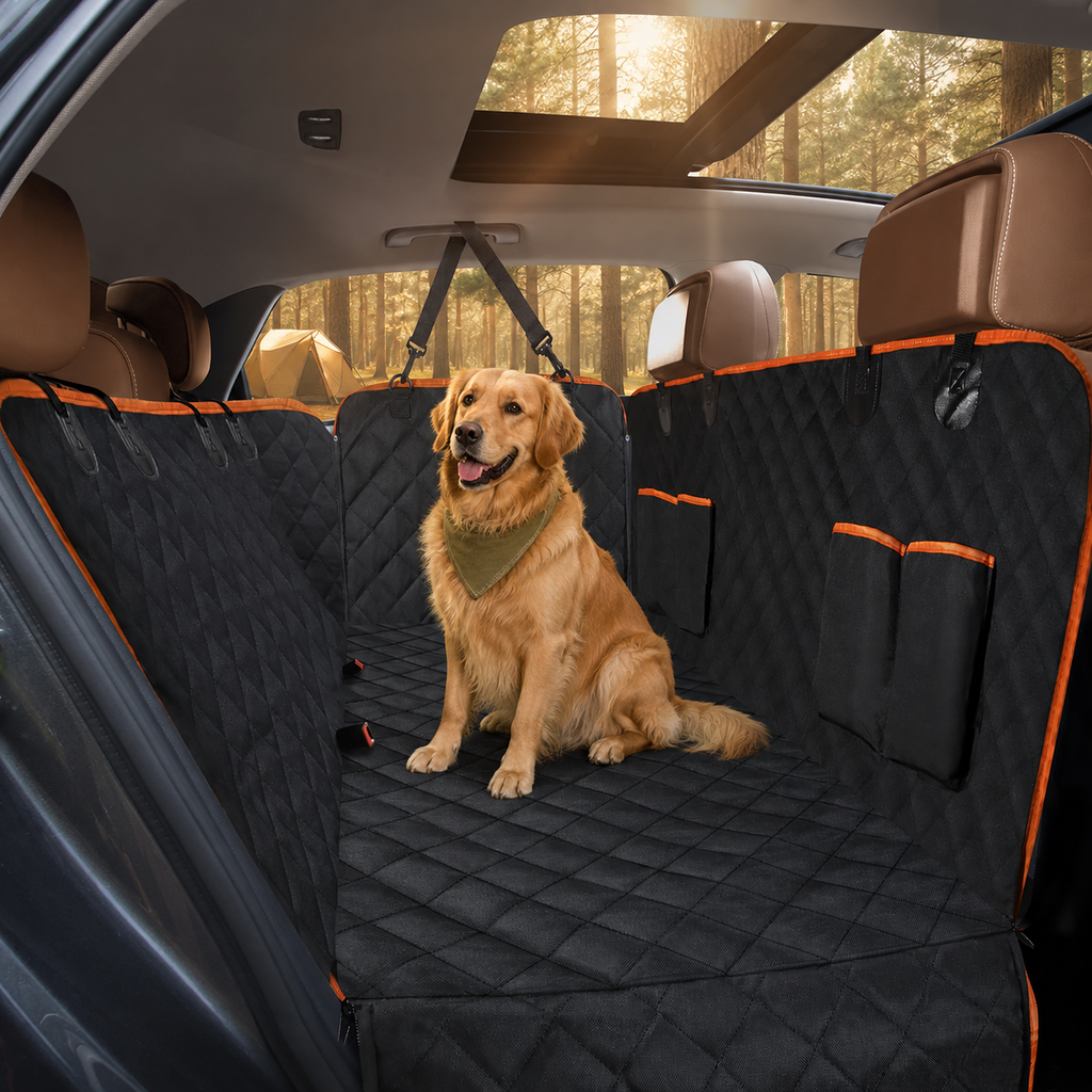 Waterproof Dog Car Seat Hammock with Storage