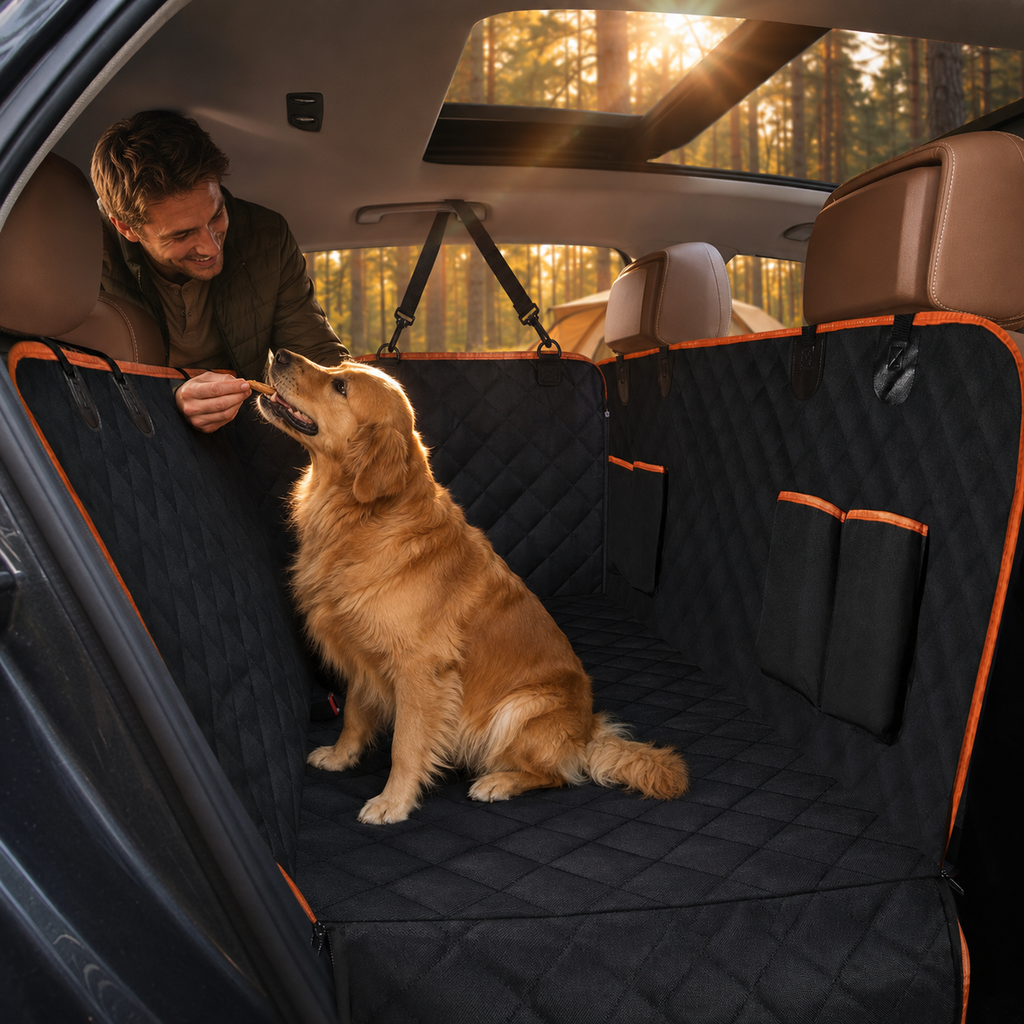 Waterproof Dog Car Seat Hammock with Storage