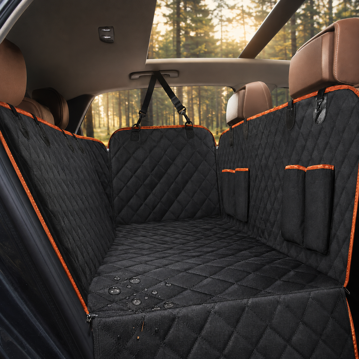 Waterproof Dog Car Seat Hammock with Storage