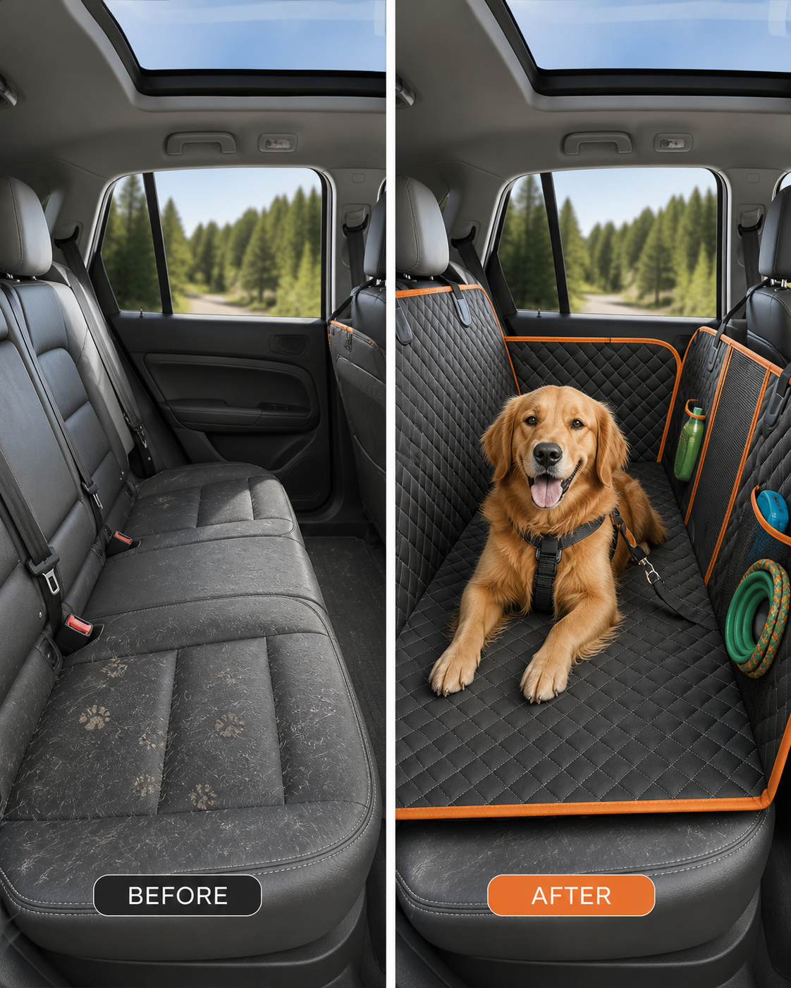 Heavy-Duty Car Hammock Seat Cover
