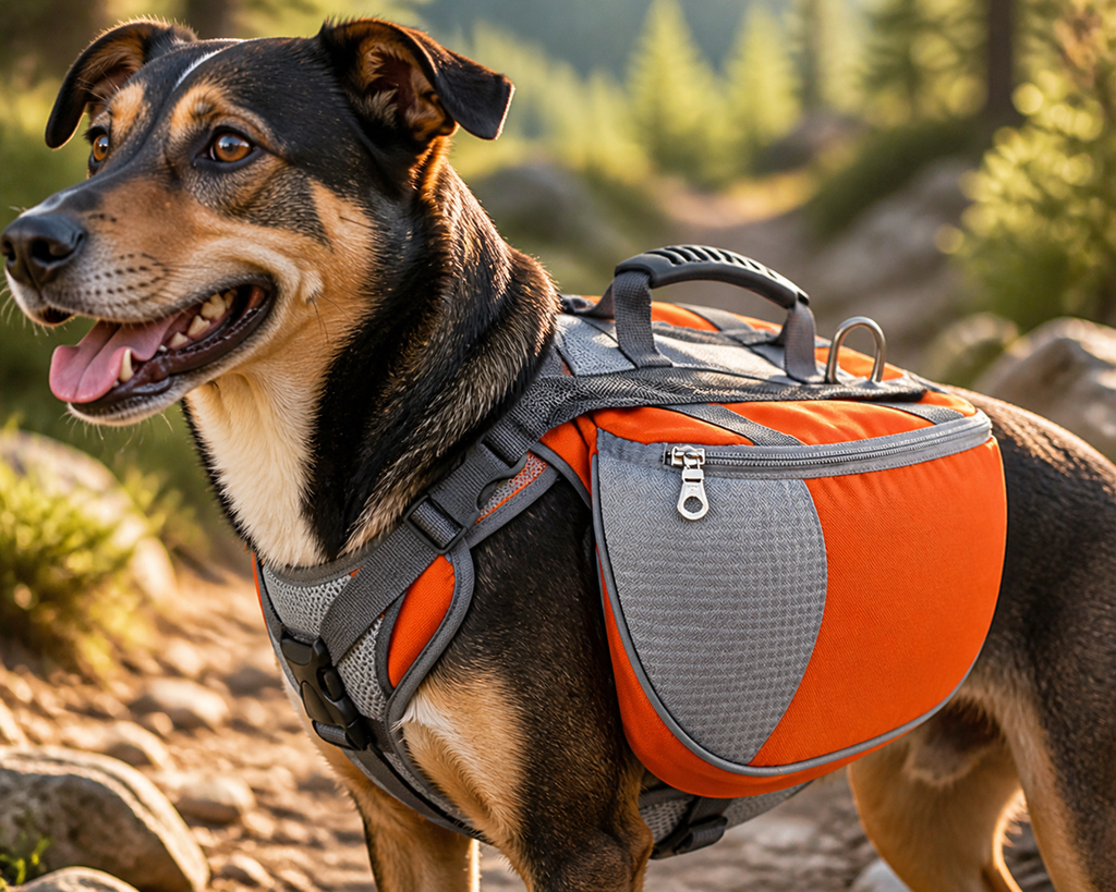 Adjustable Hiking Dog Pack with Service Dog Saddle Bags – Medium to Large