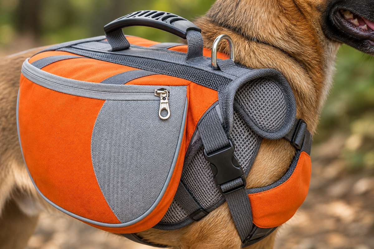 Adjustable Hiking Dog Pack with Service Dog Saddle Bags – Medium to Large
