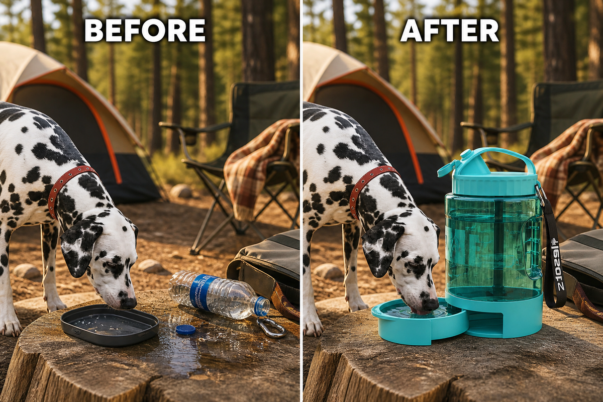Dog Travel Water Dispenser Bottle 77 oz – Portable Hiking Hydration