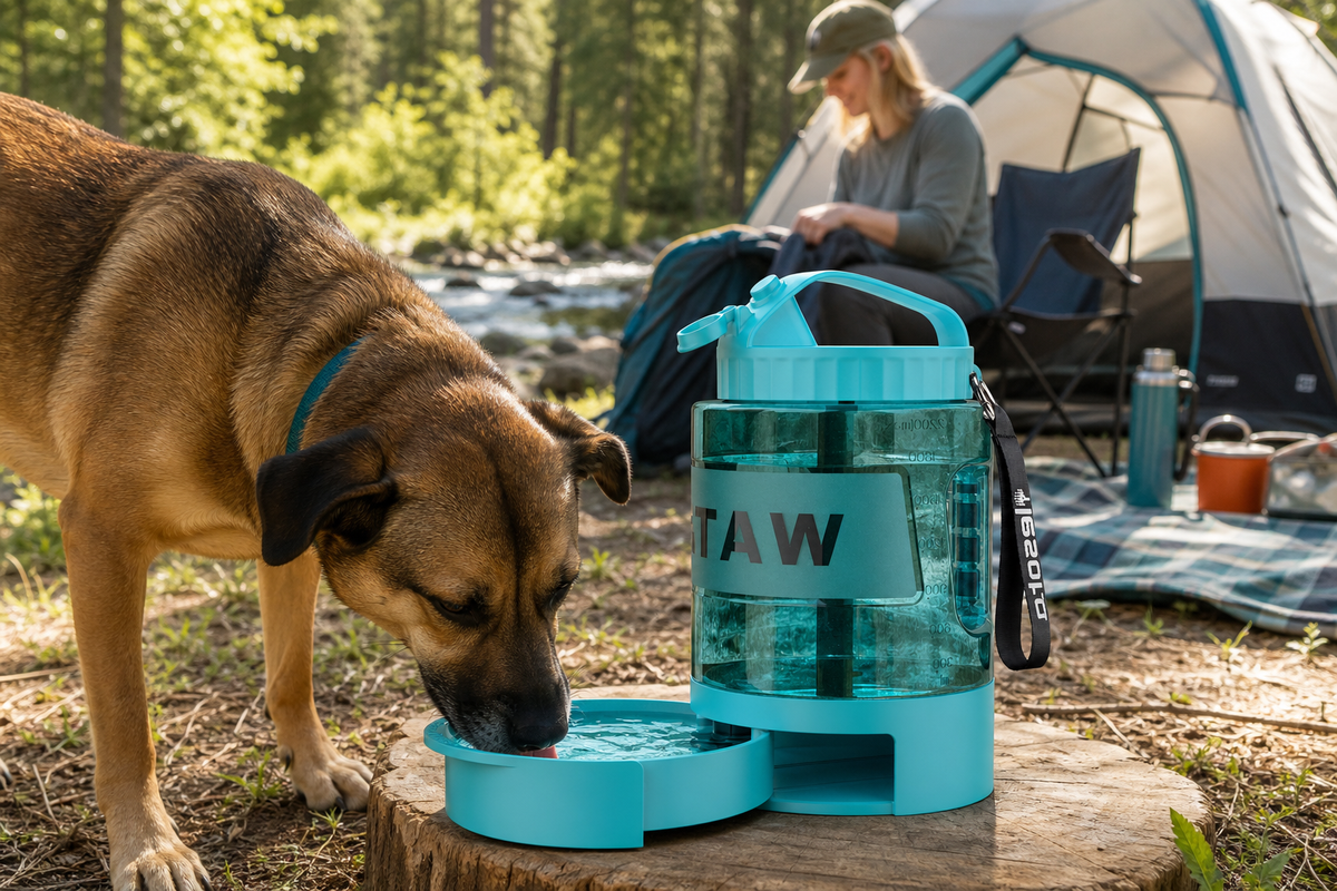 Dog Travel Water Dispenser Bottle 77 oz – Portable Hiking Hydration