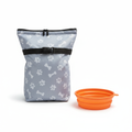 Dog Travel Food Bag and Collapsible Bowl Set Airtight Reusable 10 lbs on white background